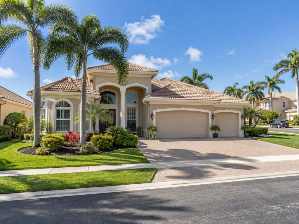 Two-story lake view home in gated Heron Lakes